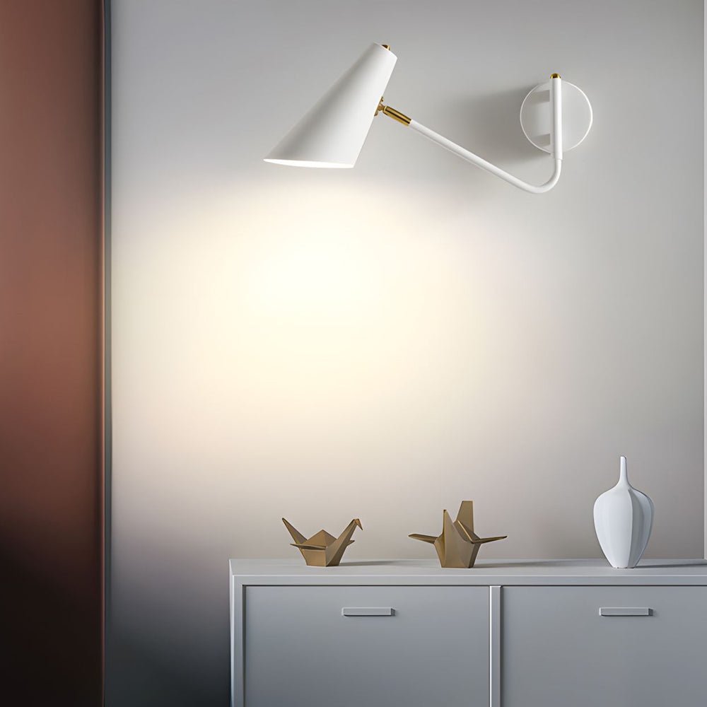 Modern Hoxton Hanging Wall Sconce with Conical Shade - 1 - Light