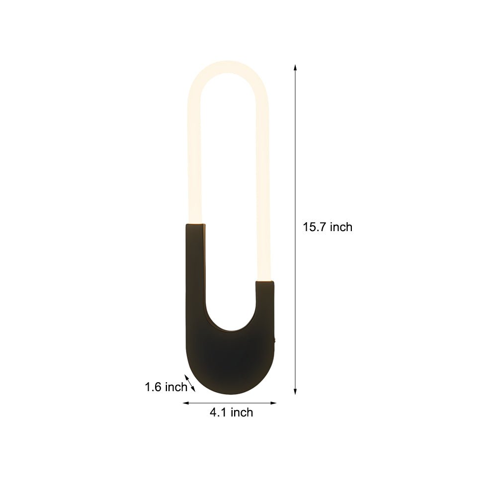 Modern Indoor Oval LED Wall Sconces - 16'' H, Black