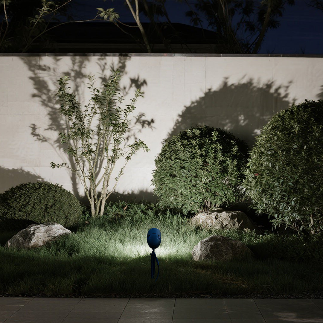 Modern landscape lighting showcasing contemporary pool area with dramatic tree illumination at night