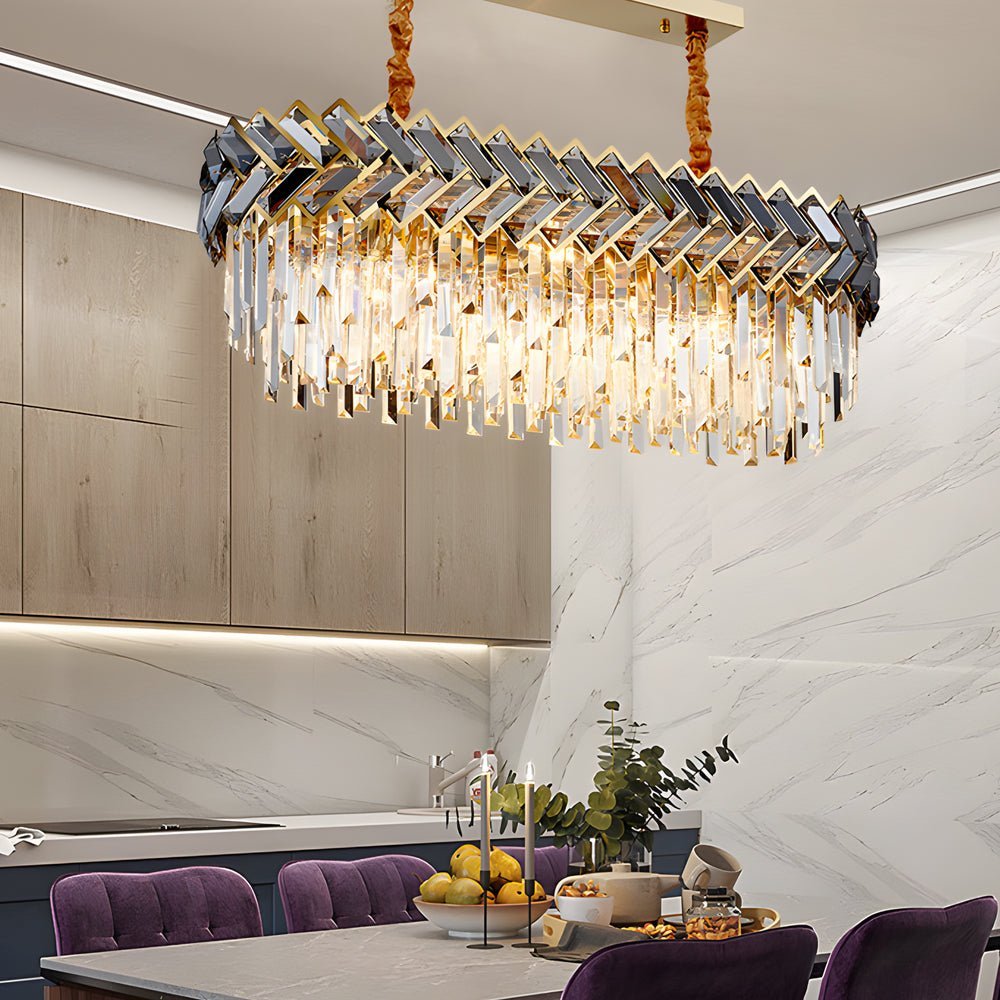 Modern LED Dimmable Dining Room Crystal Chandelier - Round/Rectangle
