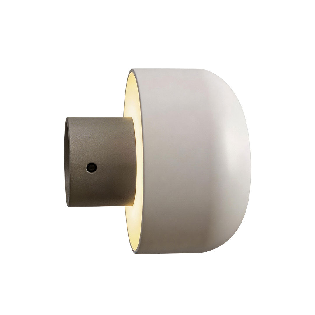 Modern LED outdoor wall light with a white finish and soft glow for garden walls.