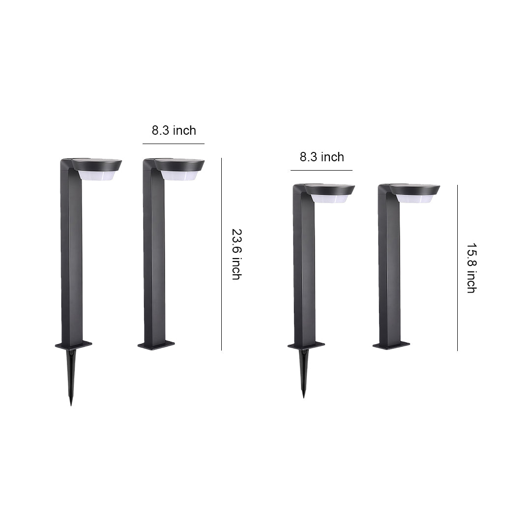 Modern LED path lighting with sleek black design, providing illumination for pathways and outdoor areas.