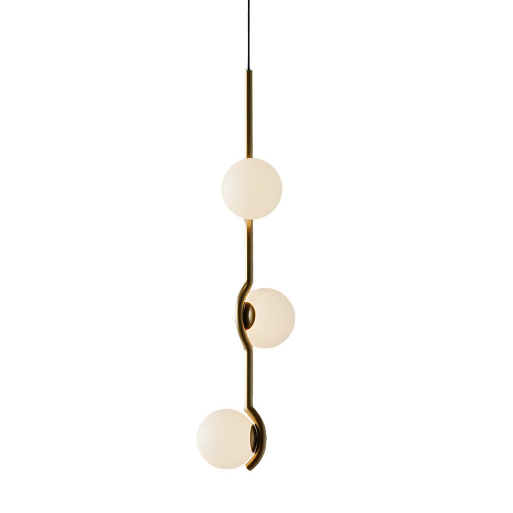 Modern Linear Glass Ball Pendant Light with 3/4/6 - Light - Black/Gold