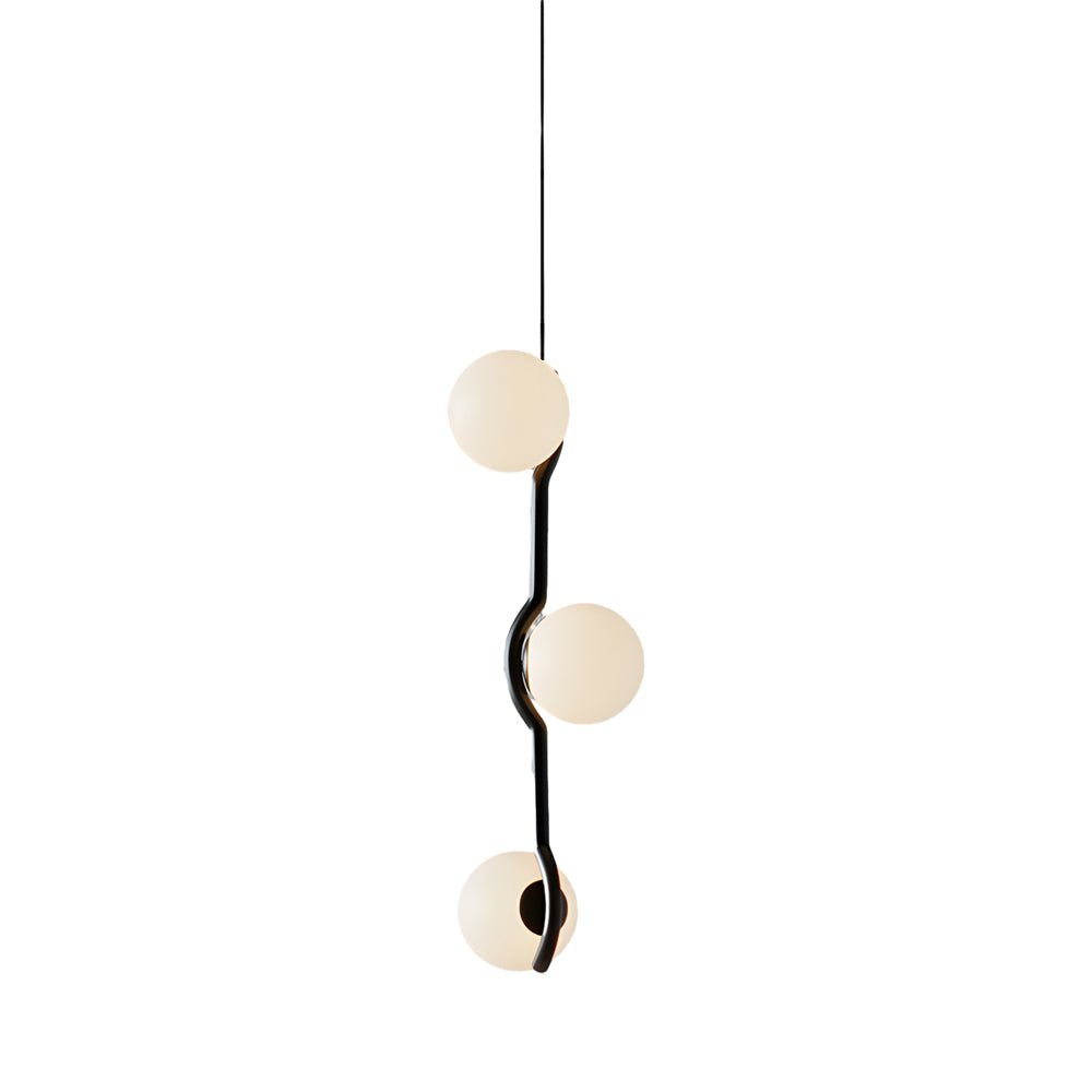 Modern Linear Glass Ball Pendant Light with 3/4/6 - Light - Black/Gold