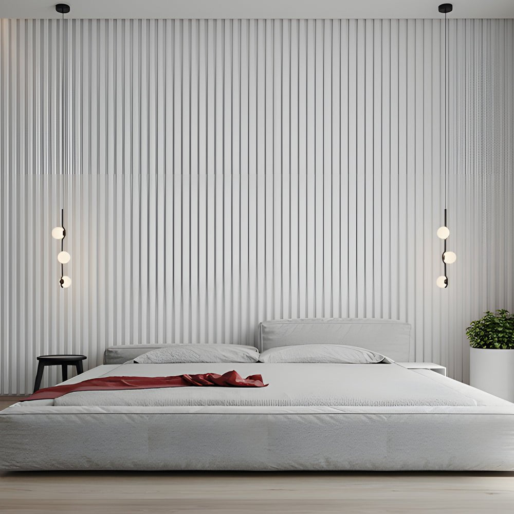 Modern Linear Glass Ball Pendant Light with 3/4/6 - Light - Black/Gold