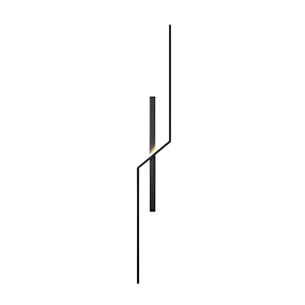 Black finish modern linear wall sconce product image featuring minimalist linear metal structure.