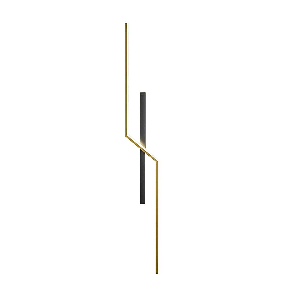 Gold finish modern linear wall sconce product image with sculptural vertical line design.