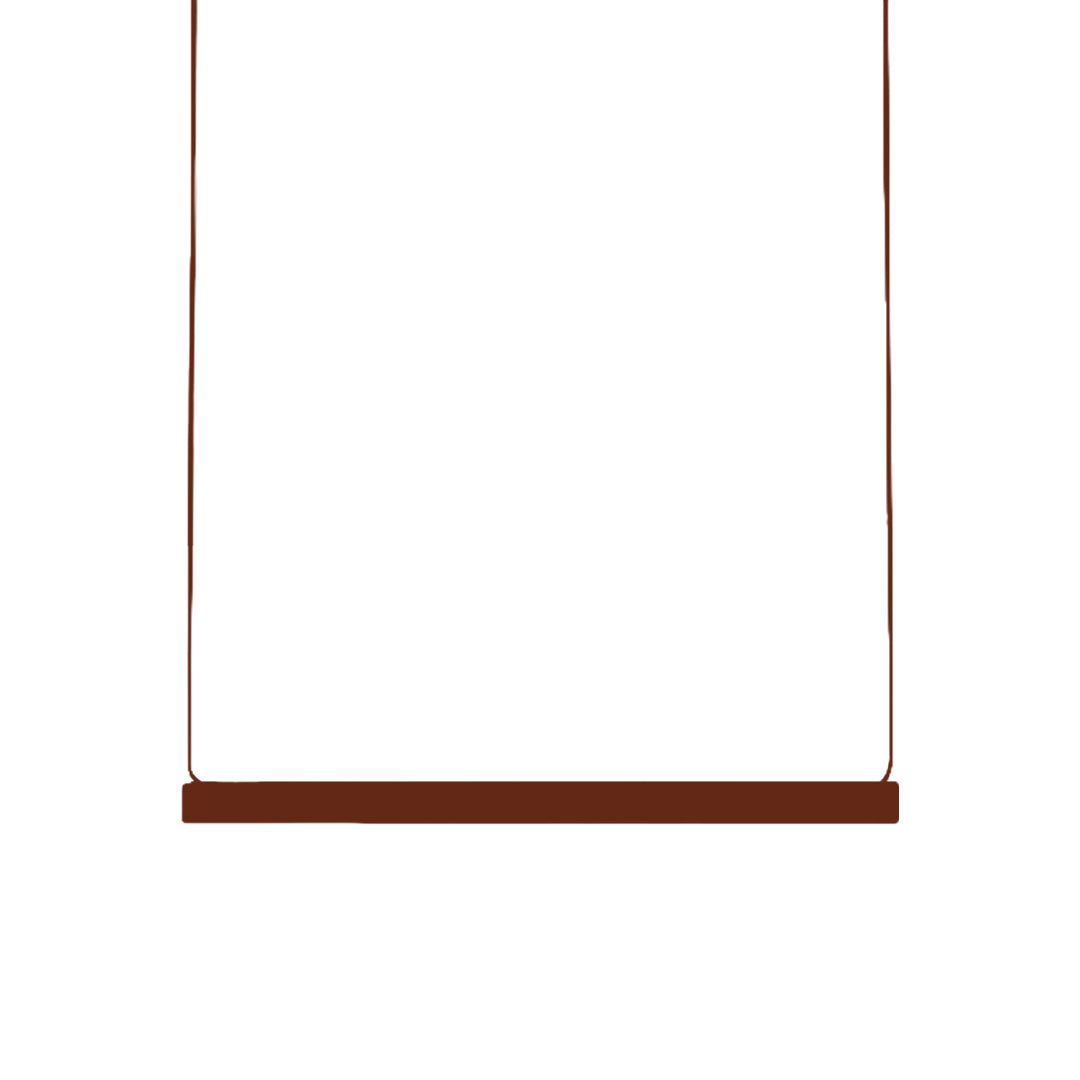 Modern long pendant light fixture with red accent, minimalist and stylish ceiling lighting