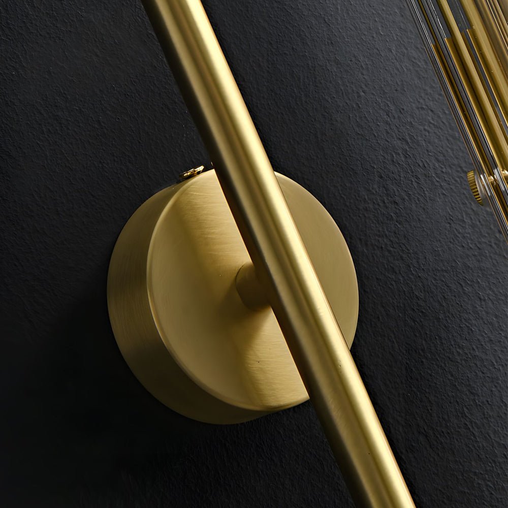 Modern Luxury 4 - Light Oval Brass Wall Lamp with Clear Glass Shade