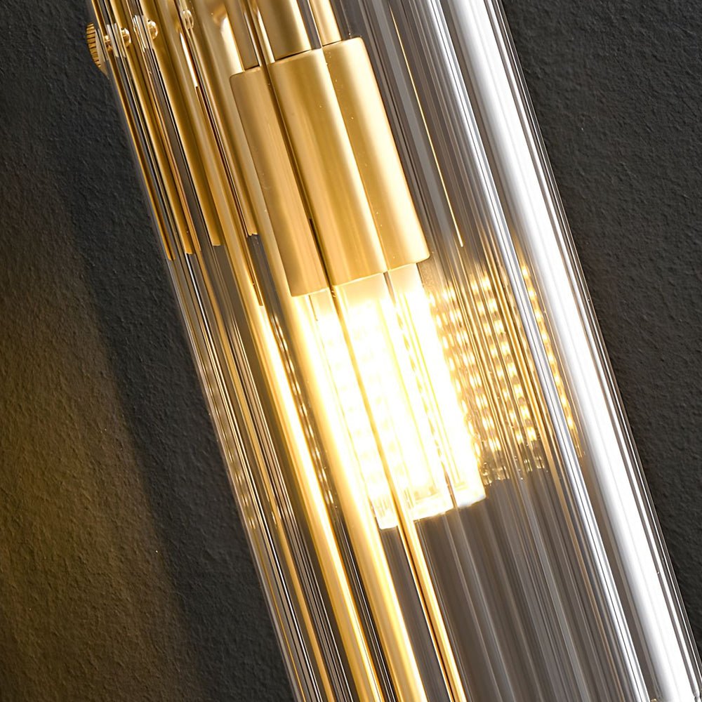 Modern Luxury 4 - Light Oval Brass Wall Lamp with Clear Glass Shade