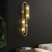 Modern Luxury 4 - Light Oval Brass Wall Lamp with Clear Glass Shade