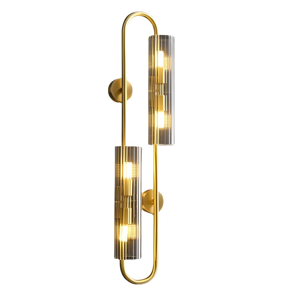 Modern Luxury 4 - Light Oval Brass Wall Lamp with Clear Glass Shade
