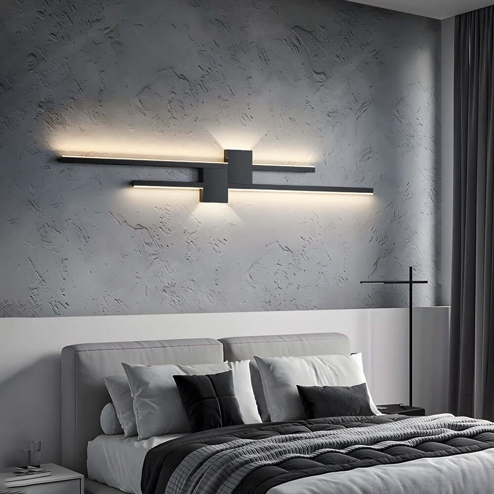 Modern Luxury Iron LED Strips Horizontal & Vertical Wall Mounted Light
