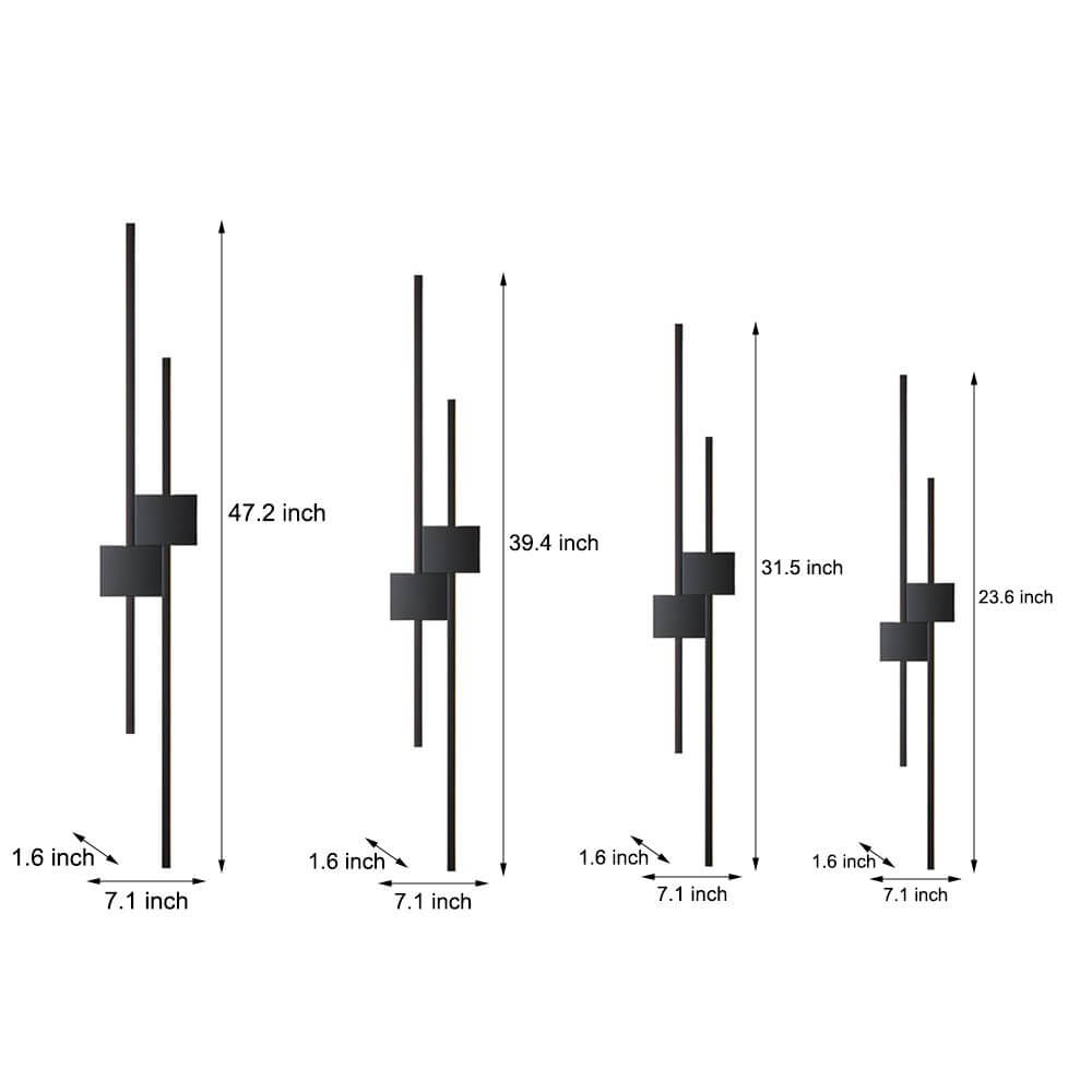 Modern Luxury Iron LED Strips Horizontal & Vertical Wall Mounted Light