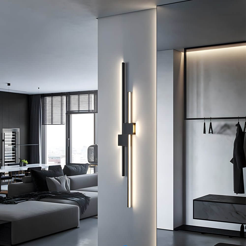 Modern Luxury Iron LED Strips Horizontal & Vertical Wall Mounted Light