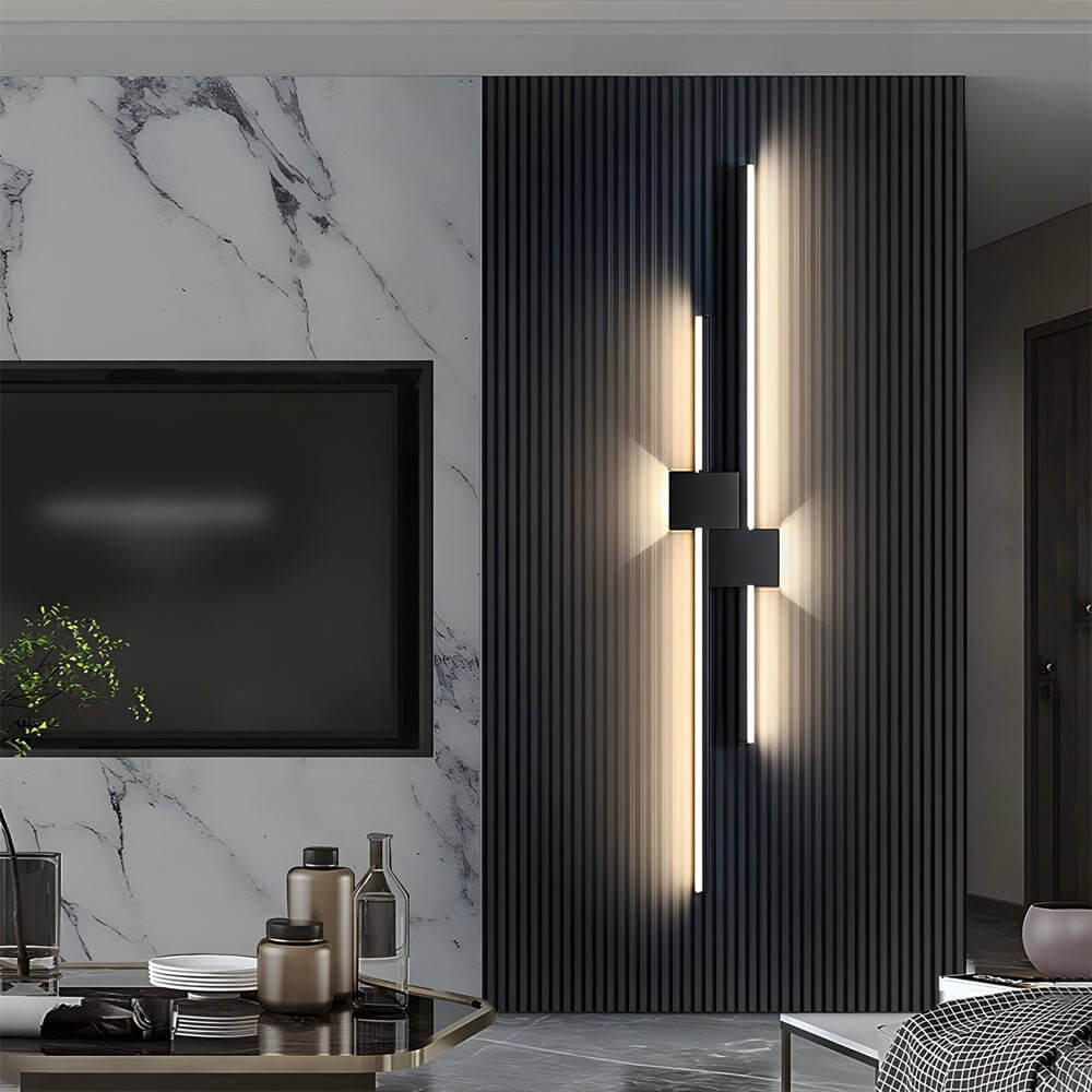 Modern Luxury Iron LED Strips Horizontal & Vertical Wall Mounted Light