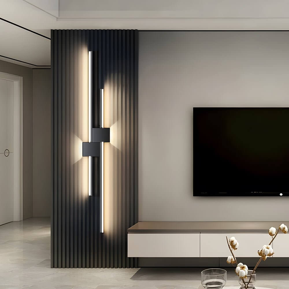 Modern Luxury Iron LED Strips Horizontal & Vertical Wall Mounted Light