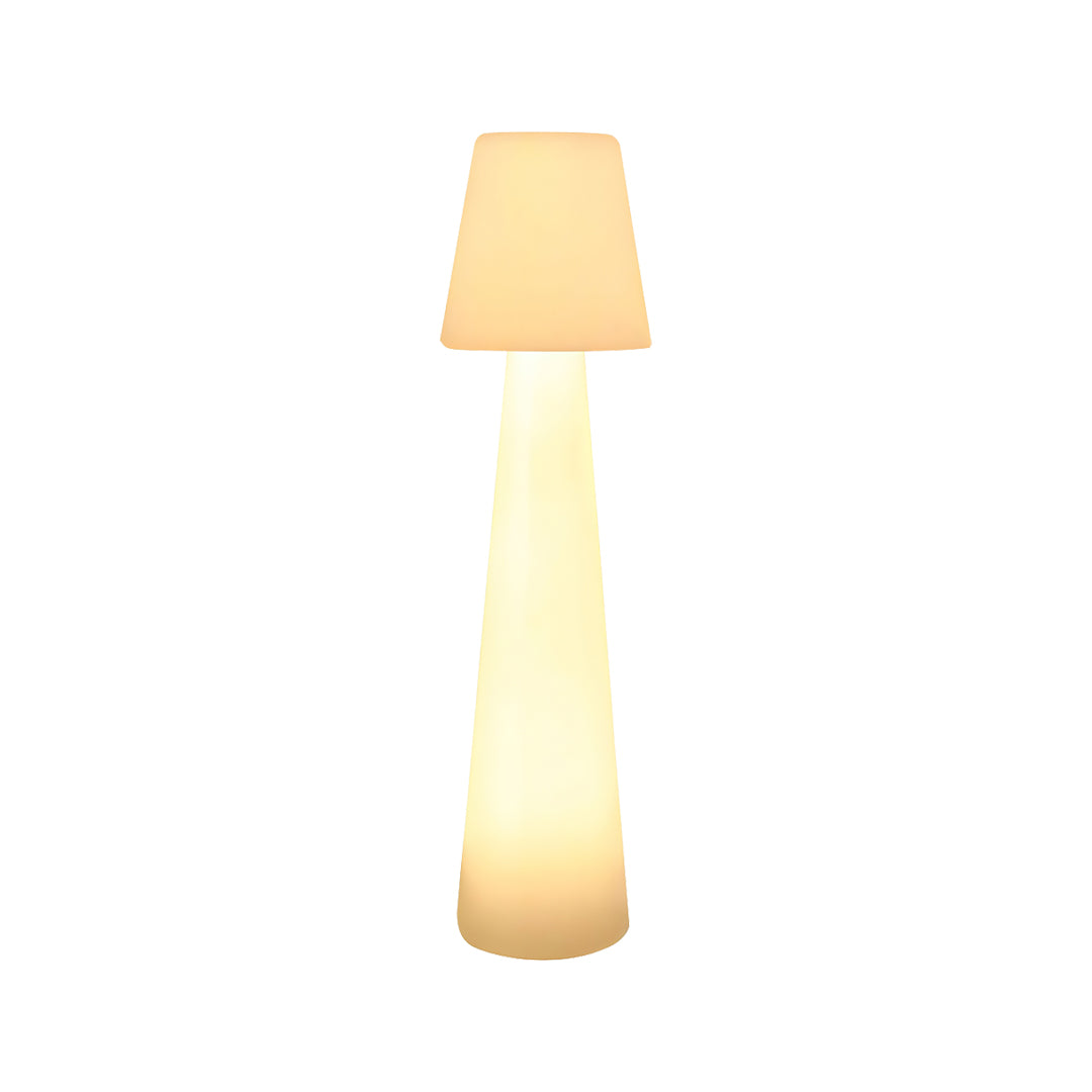 Modern minimalist floor lamp isolated on white background for contemporary outdoor lighting design.