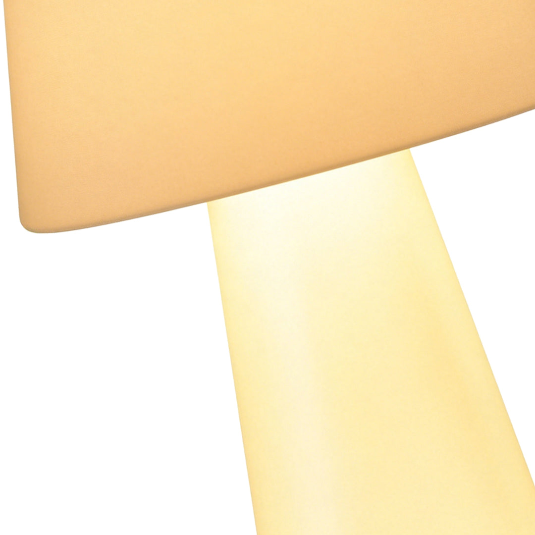 Modern minimalist floor lamp stem detail with soft glowing contemporary lighting design.
