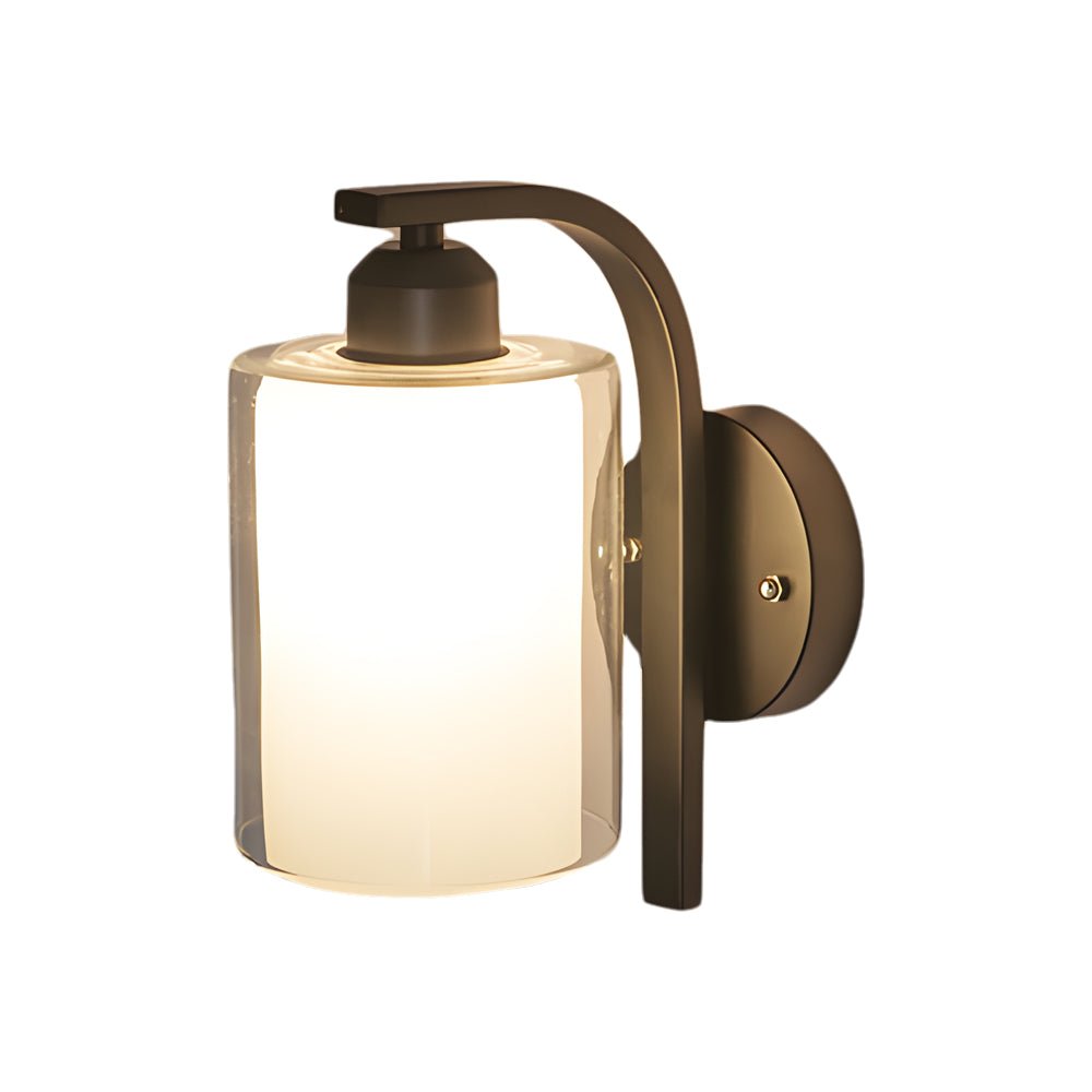 Modern Minimalist Single Black Cylindrical Glass Wall Sconce