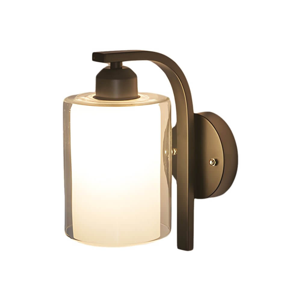 Modern Minimalist Single Black Cylindrical Glass Wall Sconce