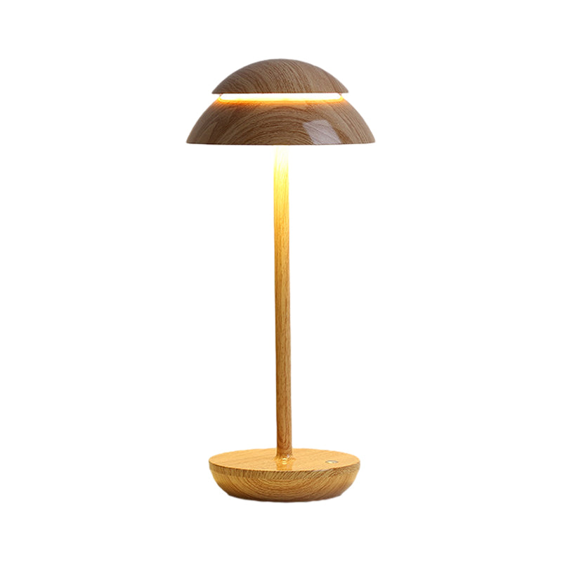 Modern mushroom table lamp dimensions, front view with size specifications.