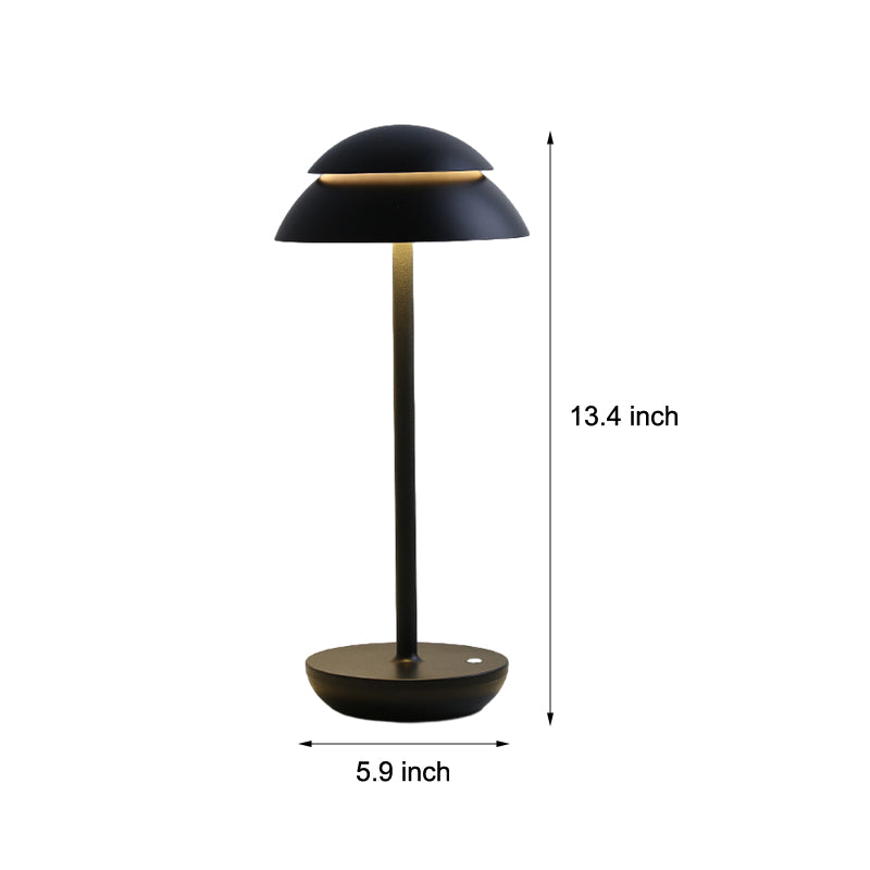 Line drawing of modern mushroom table lamp dimensions, providing installation specifications.