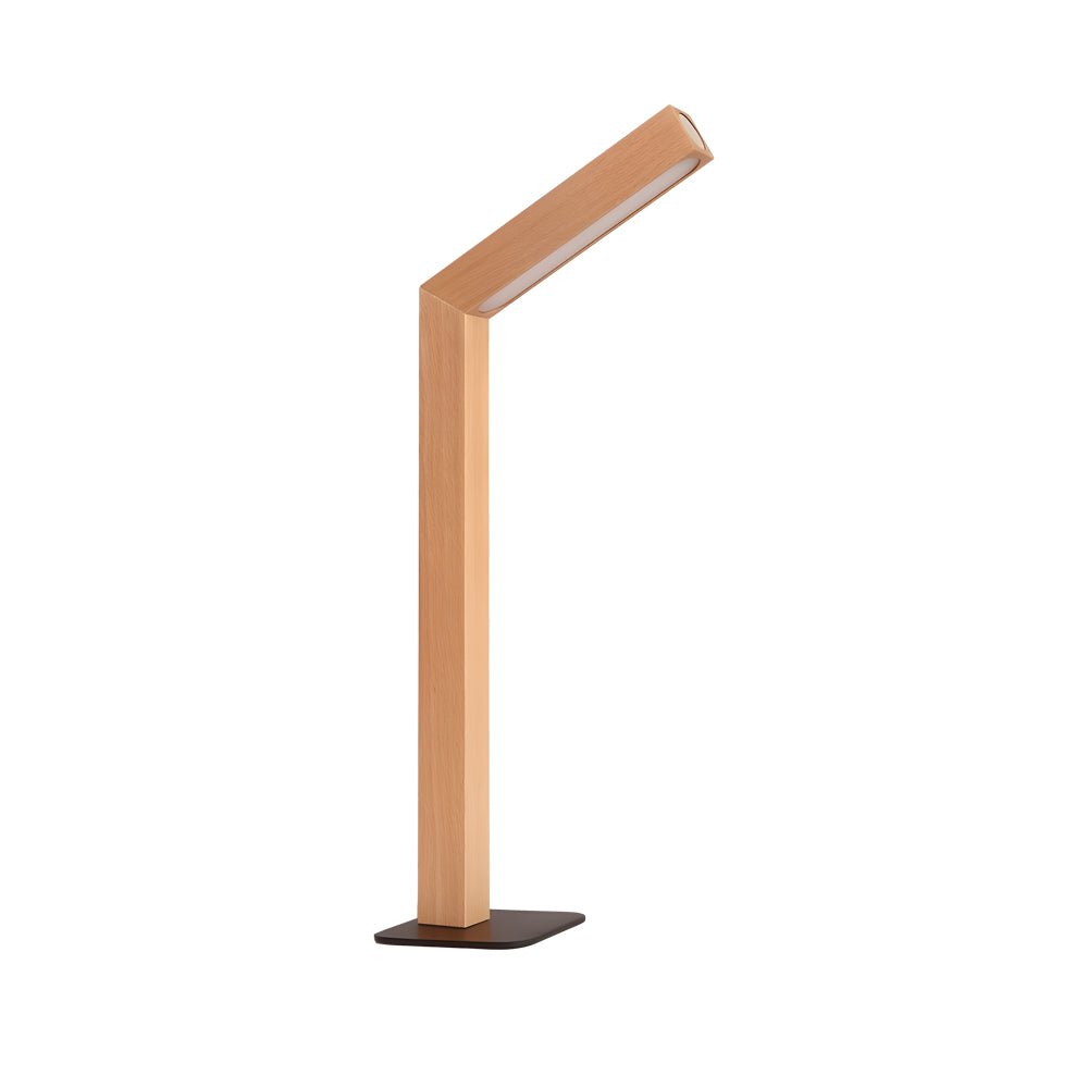 Modern Nordic LED desk light in wood, combining sleek design with bright, efficient lighting for a productive desk.