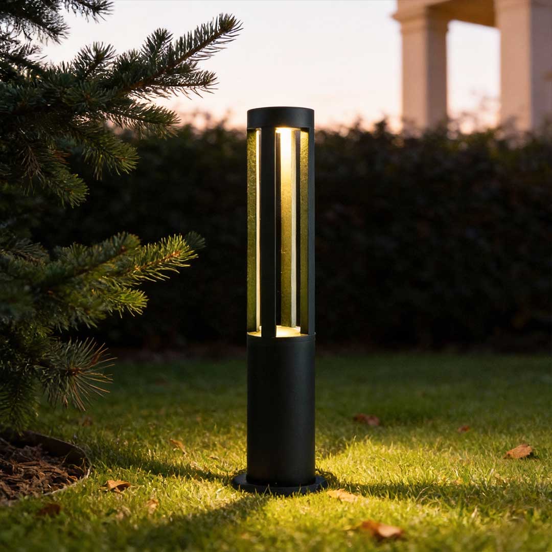 Exterior Bollard Light Fixtures Modern Circular LED Light