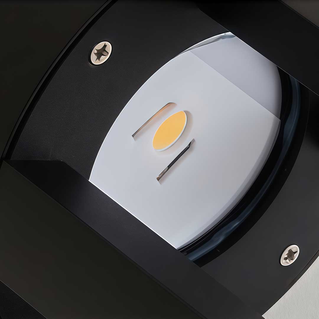 Modern outdoor bollard lights dimensions, side view with height and width details.