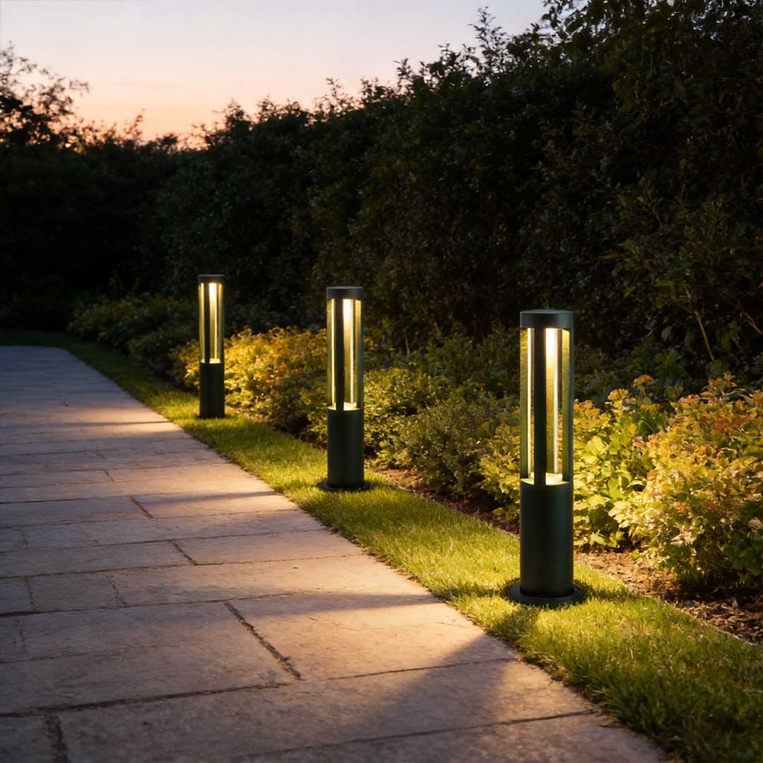 Exterior Bollard Light Fixtures Modern Circular LED Light