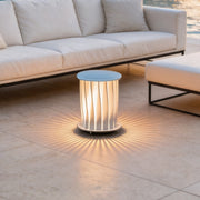 Modern Outdoor Lanterns White Twisted Metal LED Light