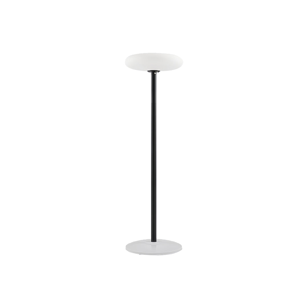 Modern outdoor patio floor lamp with round top, sleek and minimalist design for gardens