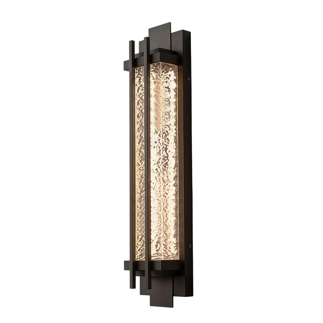 Modern outdoor sconce lighting with a contemporary design, enhancing a modern exterior.