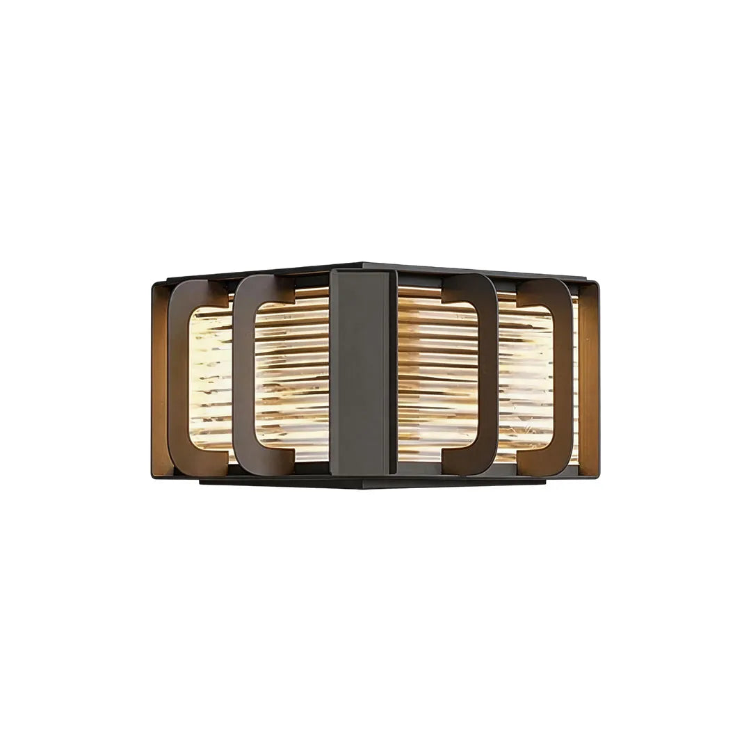 Outdoor solar pillar lights featuring a modern rectangular design with a warm illuminated diffuser.