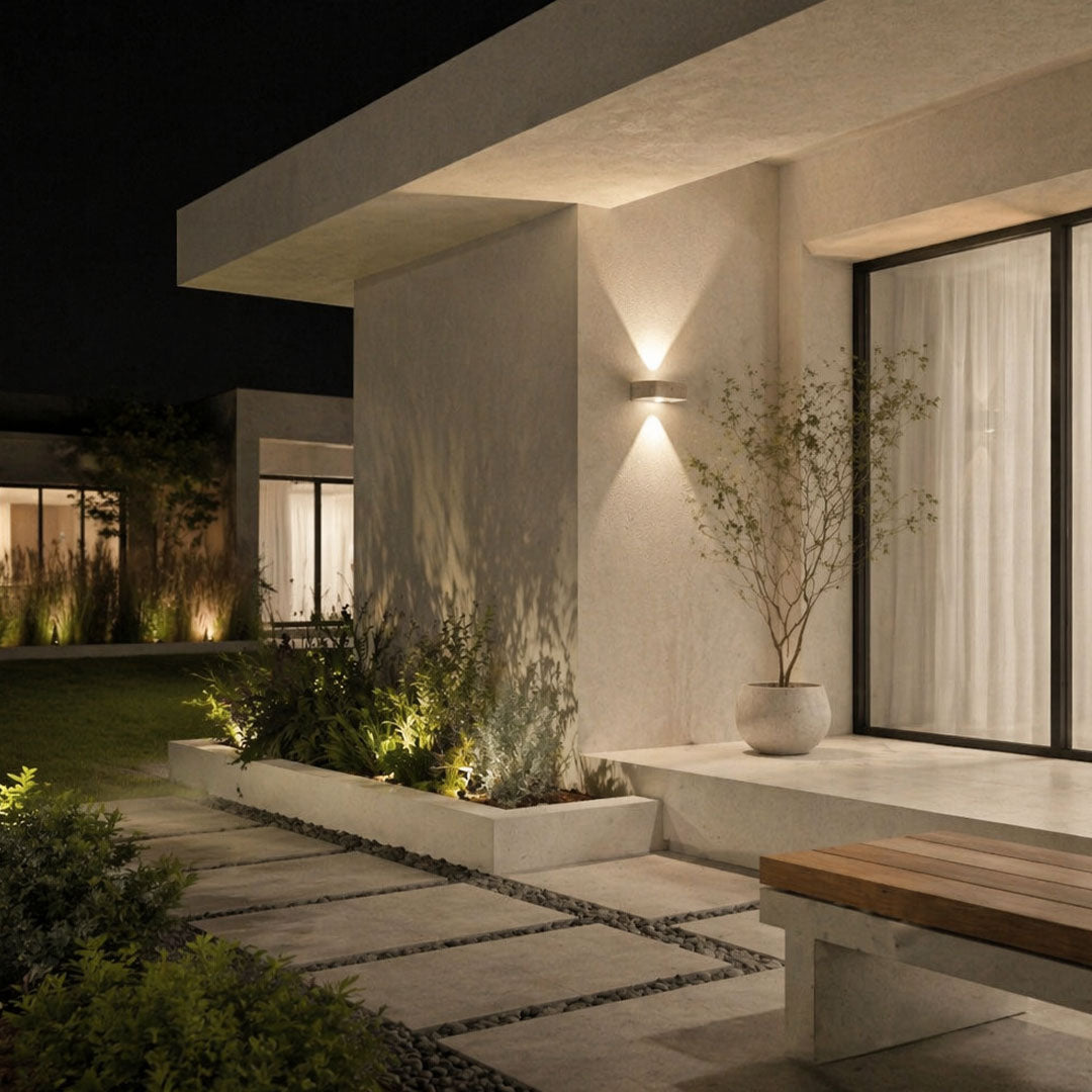 Outdoor up and down wall lights for home exterior