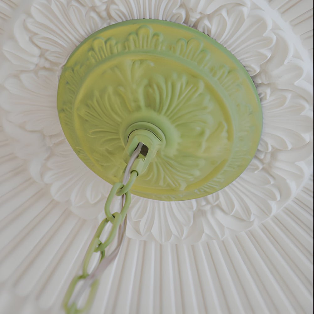 Modern Pastoral Green Flower Hanging Chandelier - 3/6/8 - Light