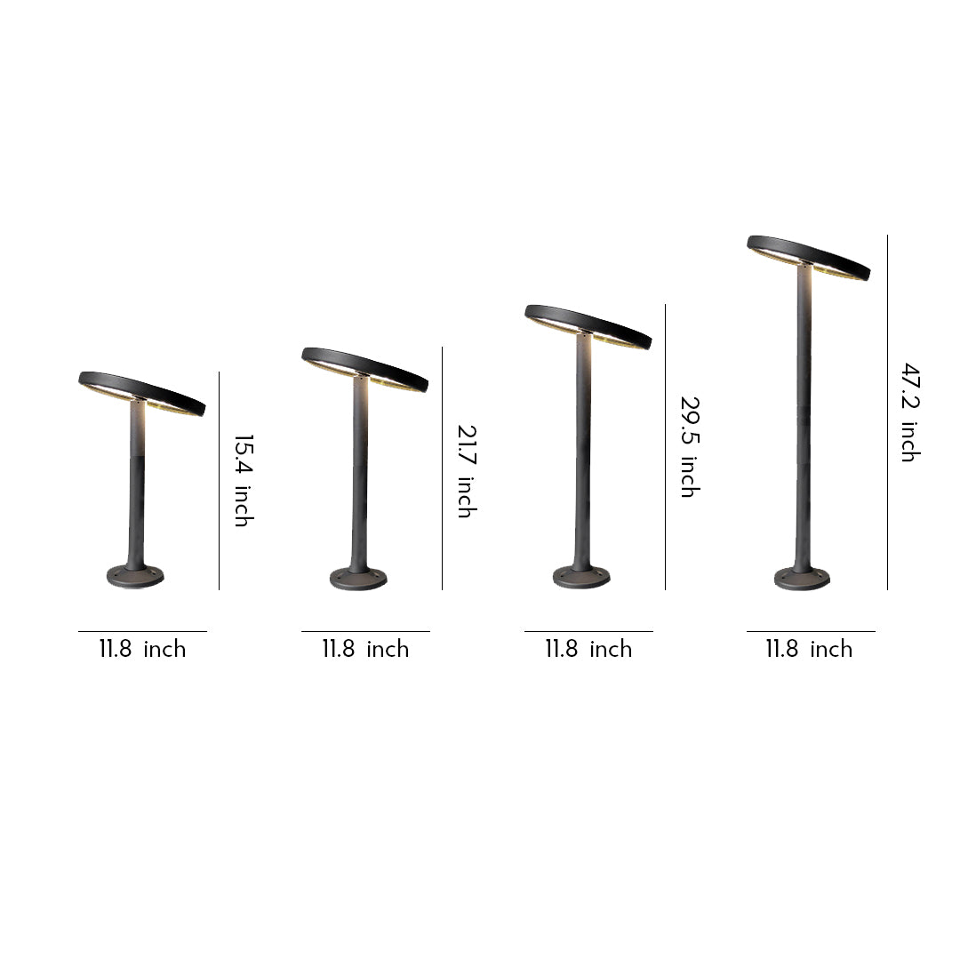 Modern slim vertical path lights outdoor shown in multiple height variations on a white background.