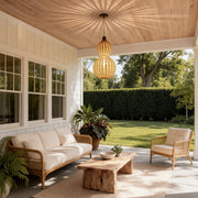 Modern Rattan Pendant Light Country Woven Gourd Hanging Ceiling Light