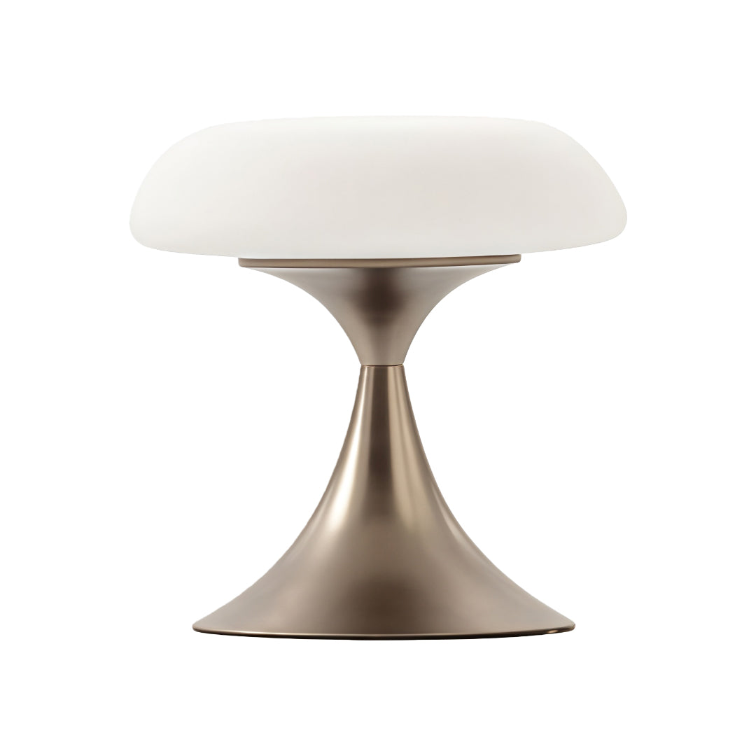 Modern retro style table lamps featuring a minimalist design with a white shade and sturdy metal base.
