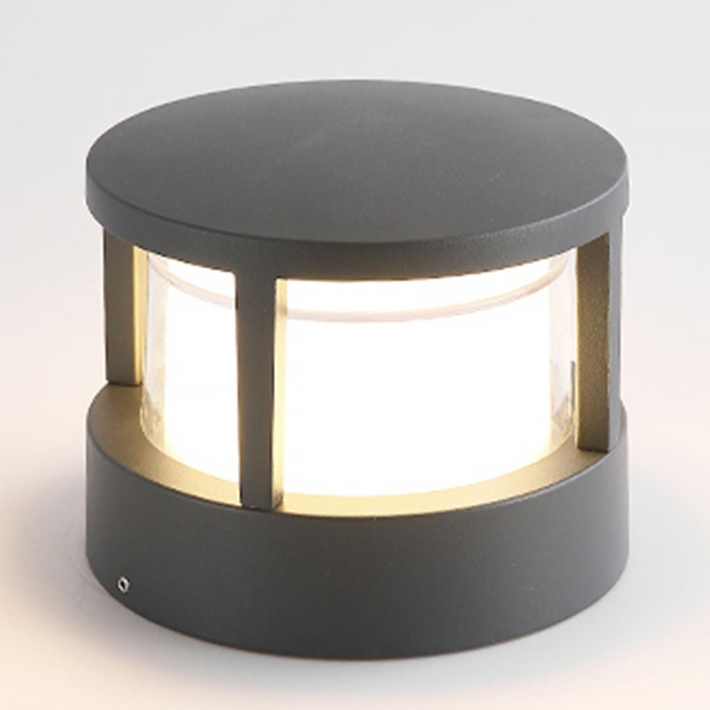 Brighten your outdoor areas with modern round outdoor post light featuring long-lasting, energy-efficient LED bulbs.