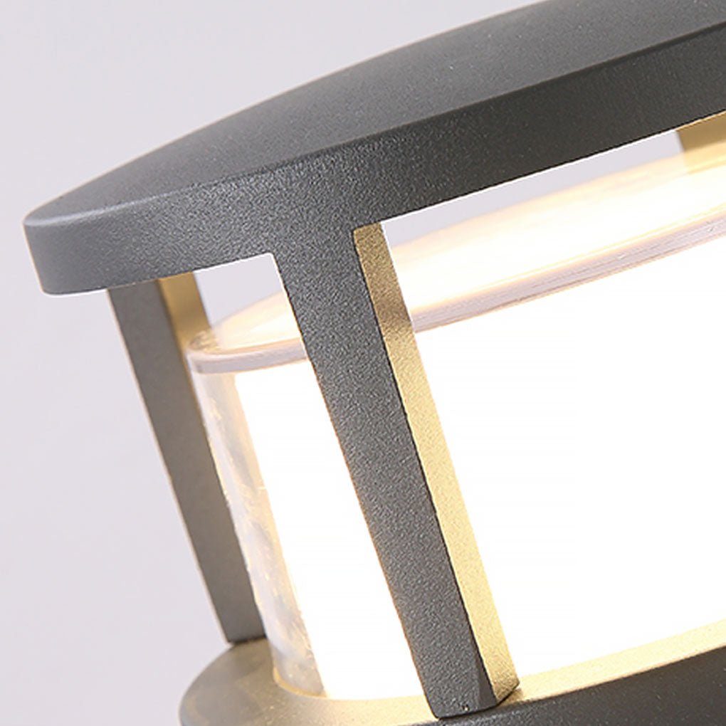 LED-powered modern round outdoor post light adds safety, style, and durability to your outdoor landscape.