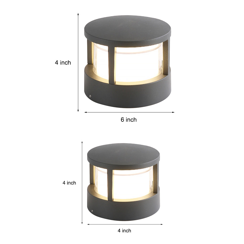 Modern round outdoor post light combines energy-saving LED technology with elegant design for garden and pathway lighting.