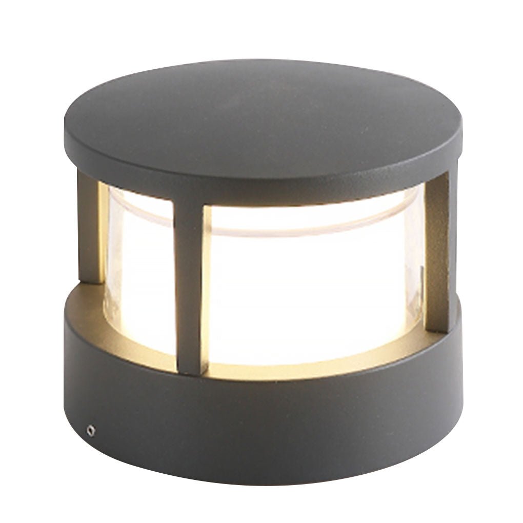 Modern round outdoor post light ensures durable, waterproof LED illumination for pathways, gardens, and patios.