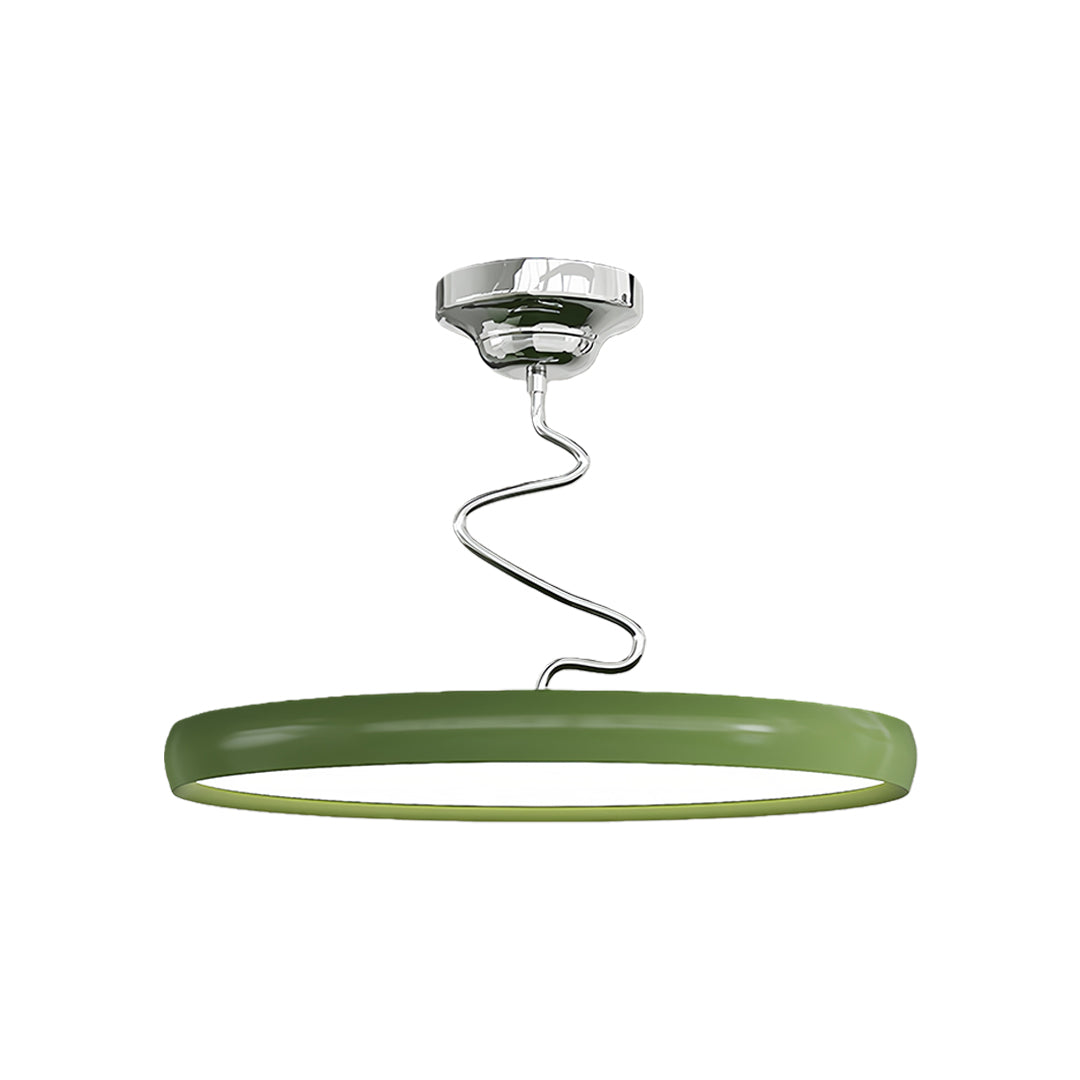 Modern semi flush mount ceiling light with metallic accent and flat LED panel design