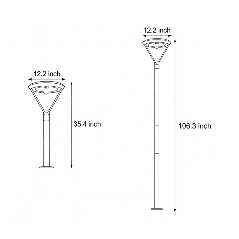 Modern garden pole lamp featuring a sleek design, ideal for outdoor areas like gardens, walkways, and patios.