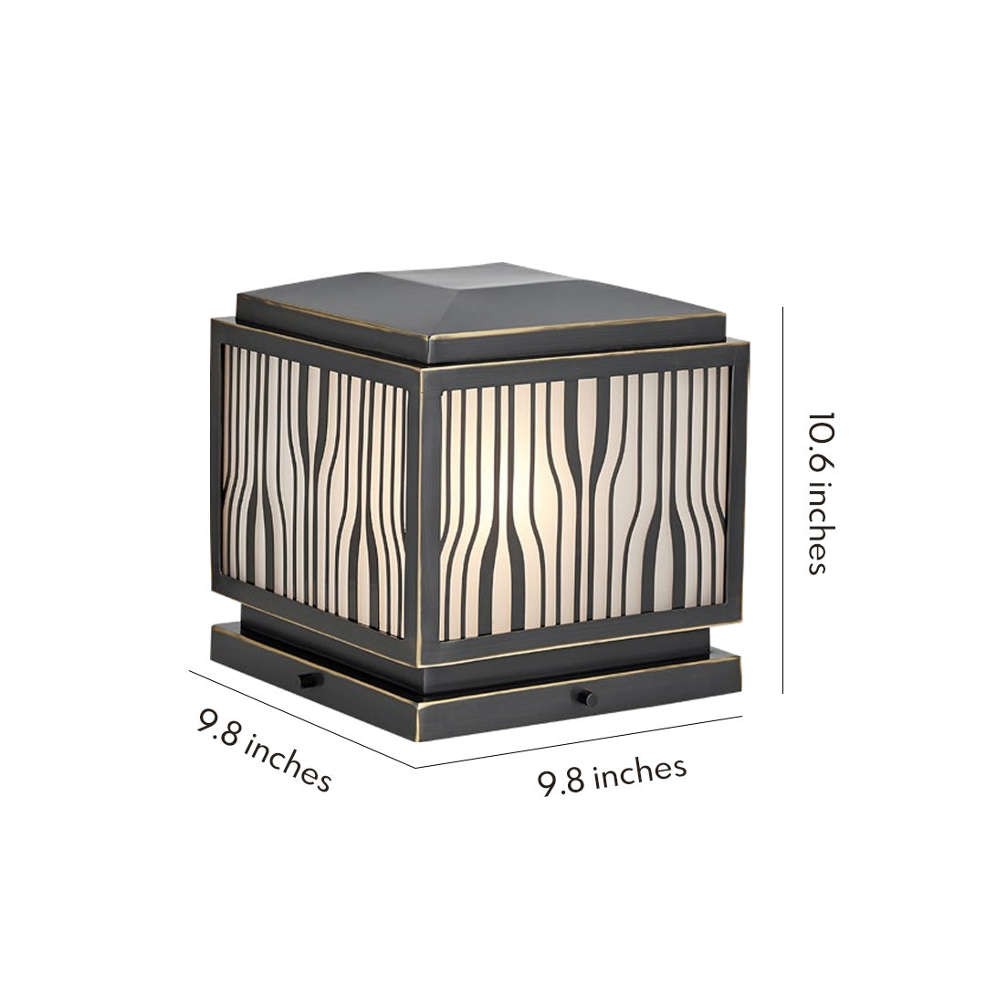 Technical diagram of modern solar pillar lights, showcasing their sleek and energy-efficient design.