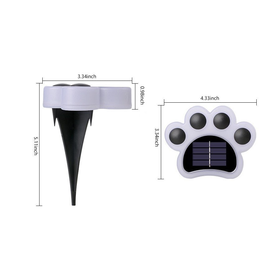 Modern Solar - Powered LED Animal Paw Lights Step Stairs Lighting