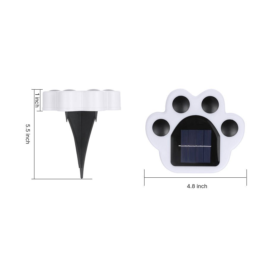 Modern Solar - Powered LED Animal Paw Lights Step Stairs Lighting