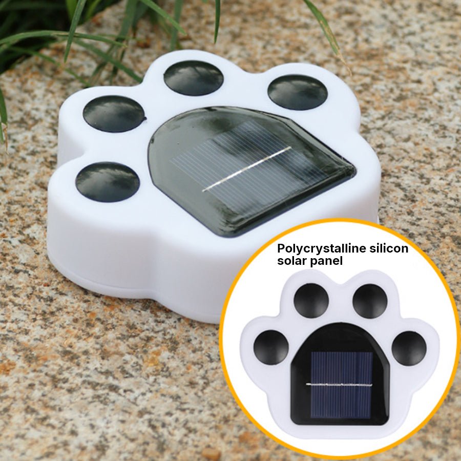 Modern Solar - Powered LED Animal Paw Lights Step Stairs Lighting